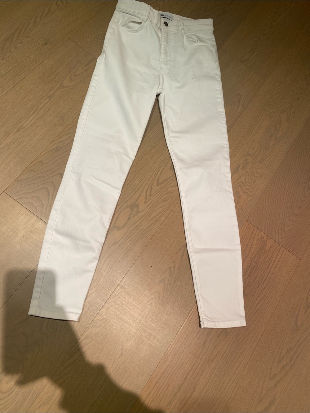 Zara White Skinny Jeans - High-Rise Slim Fit